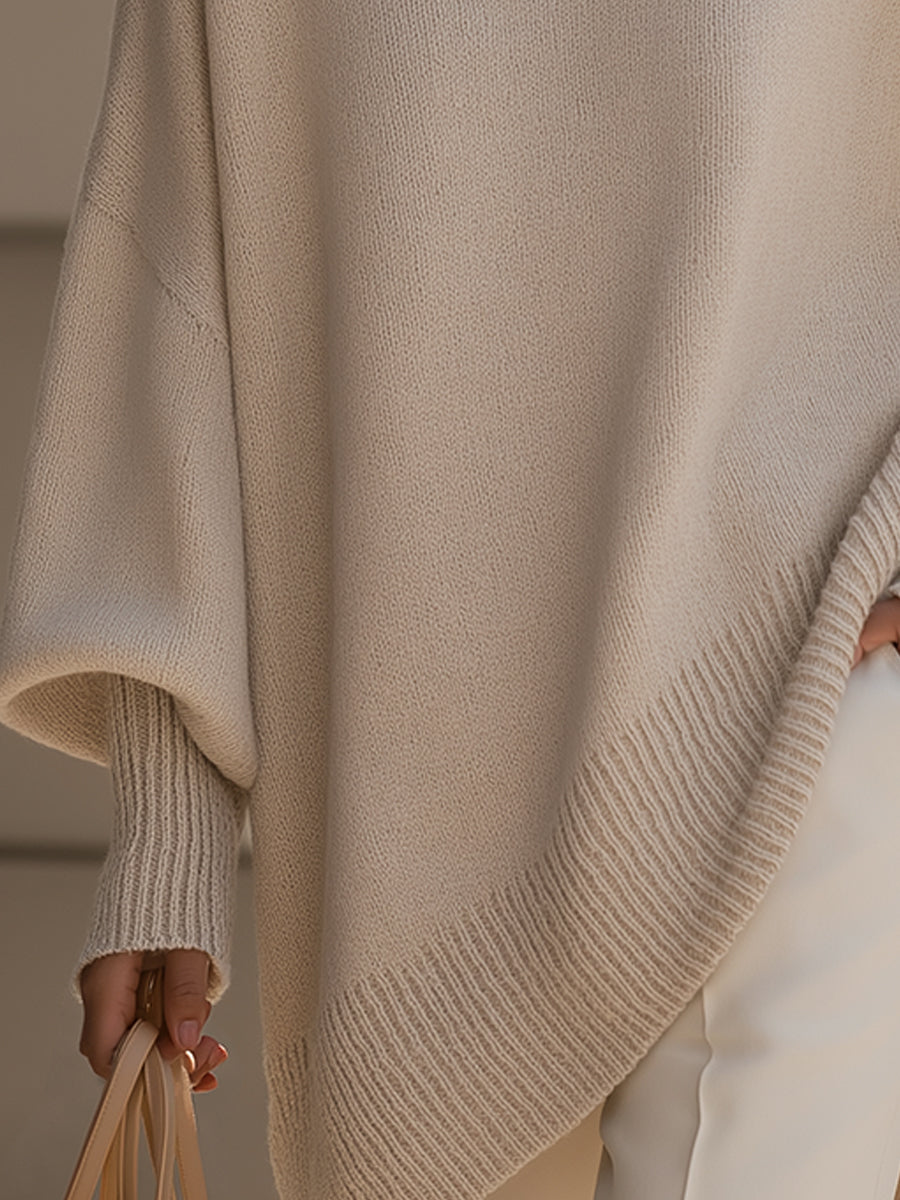 Maglione poncho donna morbido ed elegante oversize