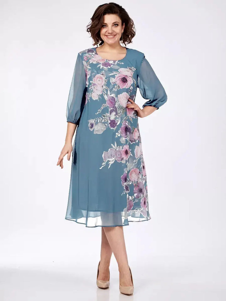 💥💕Wyprzedaż błyskawiczna – 49% ZNIŻKI💃【S-5XL】 Elegancka wiosenna sukienka z kwiatowym nadrukiem