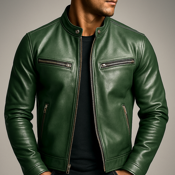 Giacca in pelle uomo vintage elegante e raffinata