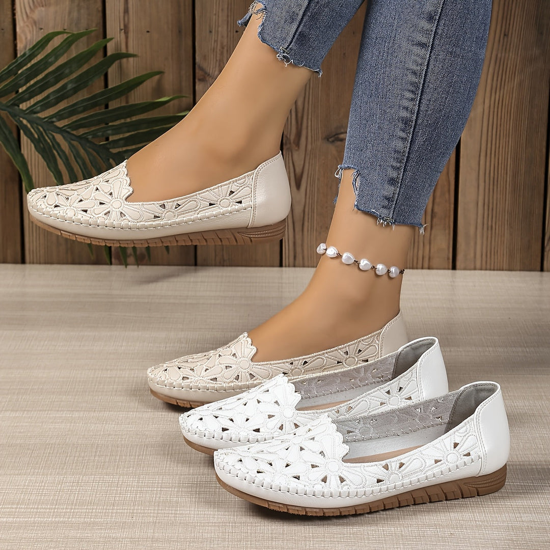 Scarpe slip-on traforate eleganti e confortevoli per donna