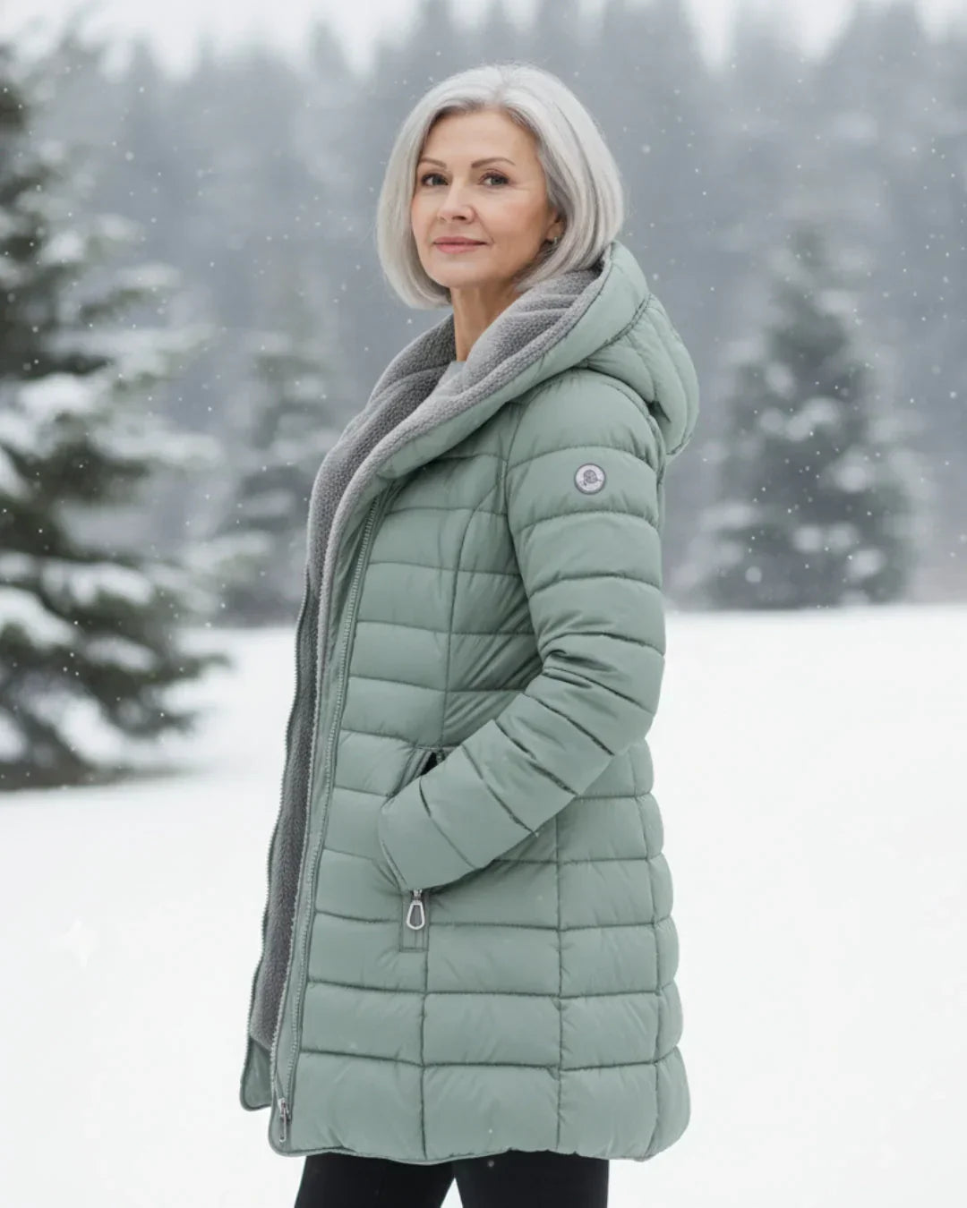 Cappotto invernale donna elegante imbottito caldo con cappuccio