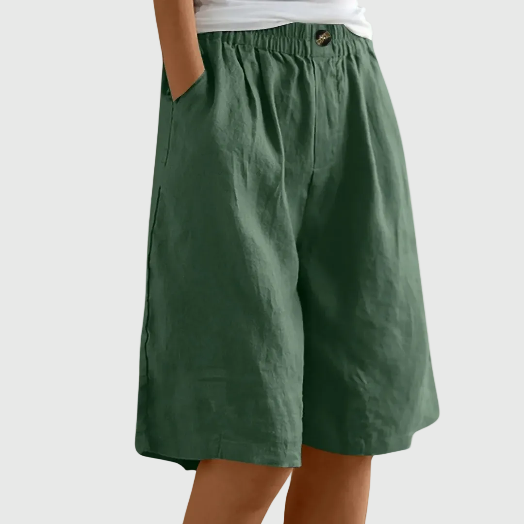 Short donna elegante e leggero con vita elasticizzata