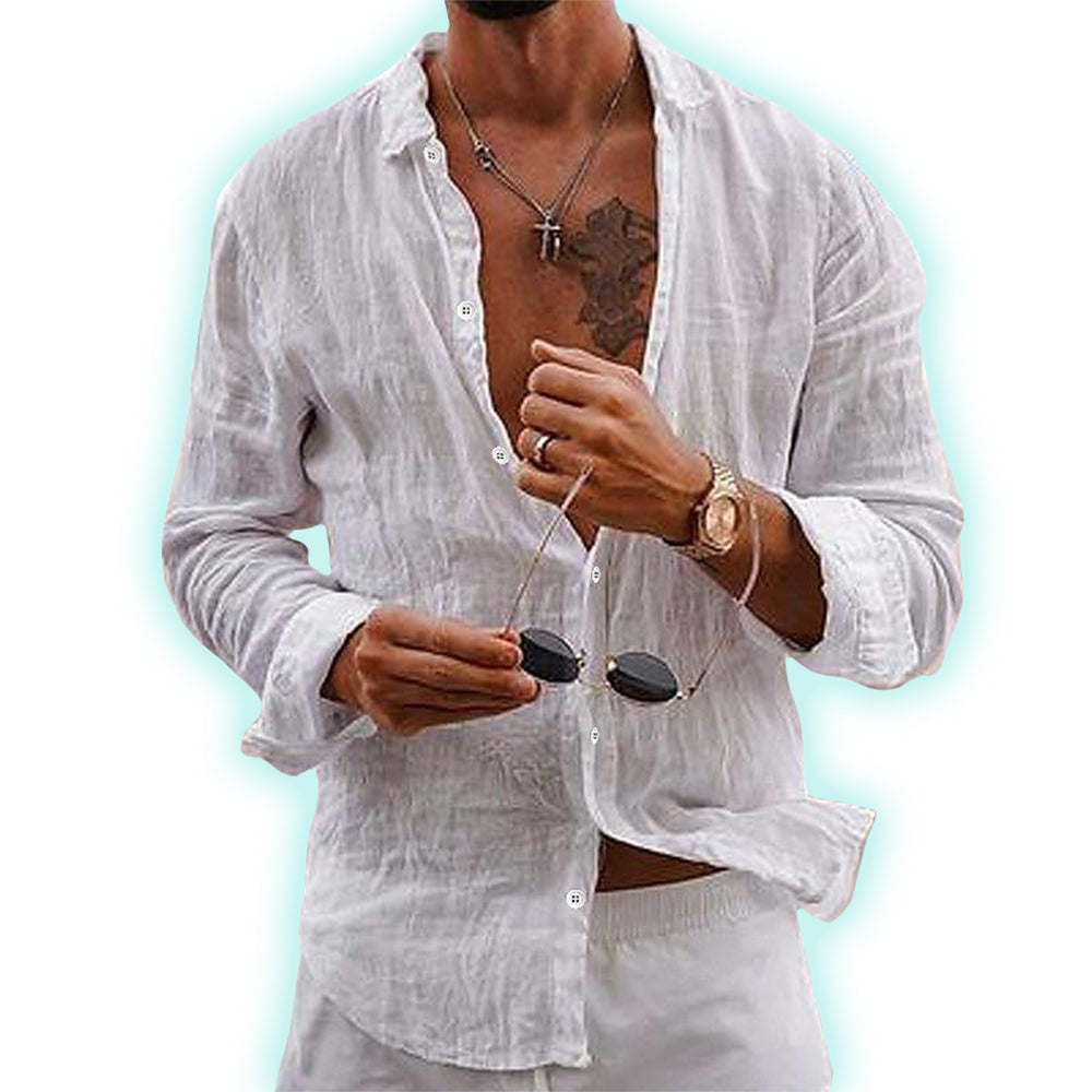 Camicia uomo in lino e cotone leggera ed elegante