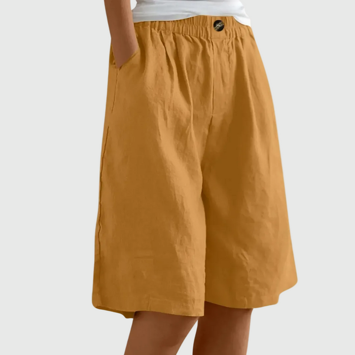 Short donna elegante e leggero con vita elasticizzata