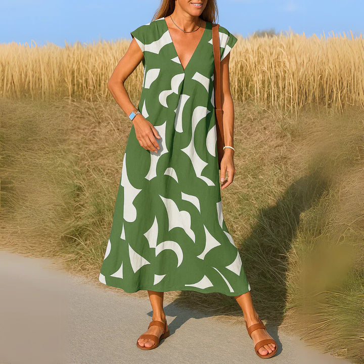 Abito estivo donna elegante e fluido in microfibra