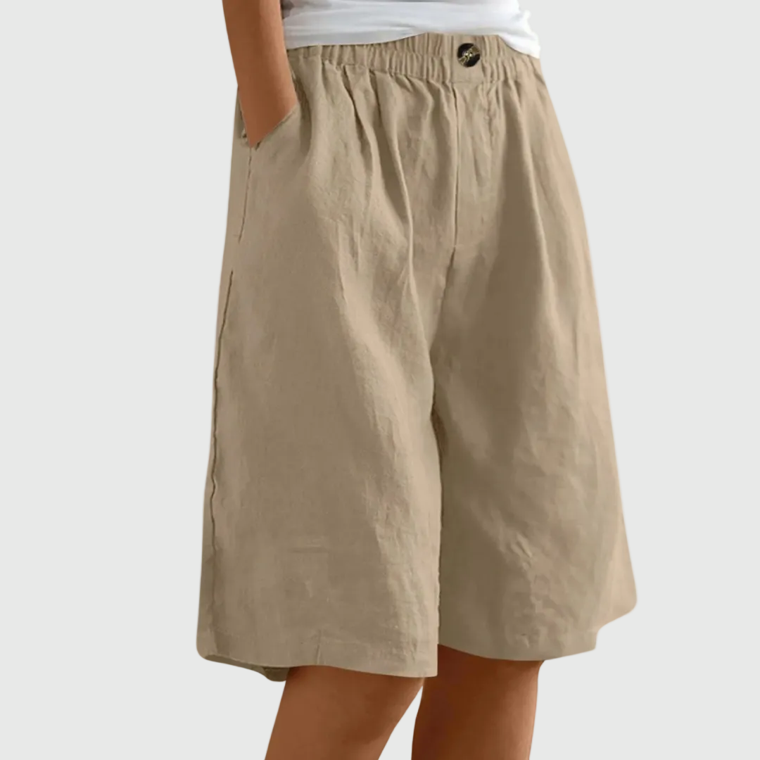 Short donna elegante e leggero con vita elasticizzata