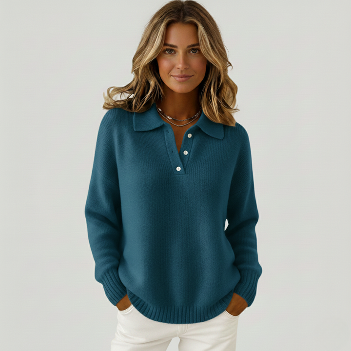Maglione donna morbido con colletto zip elegante e confortevole