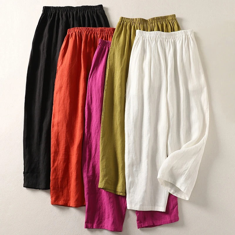 Pantaloni da donna ampi e fluidi con vita elastica eleganti