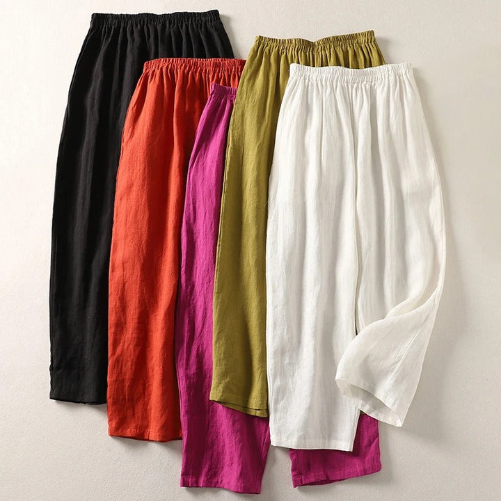 Pantaloni da donna ampi e fluidi con vita elastica eleganti