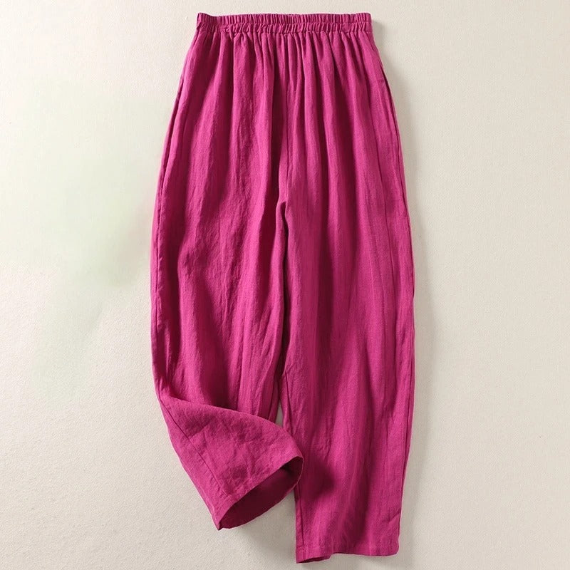 Pantaloni da donna ampi e fluidi con vita elastica eleganti