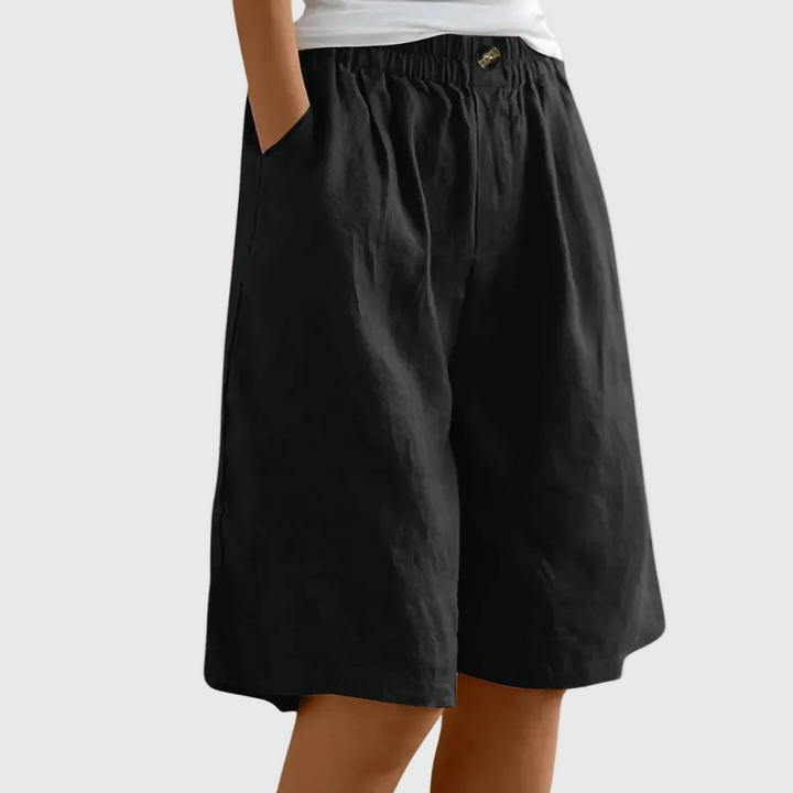 Short donna elegante e leggero con vita elasticizzata
