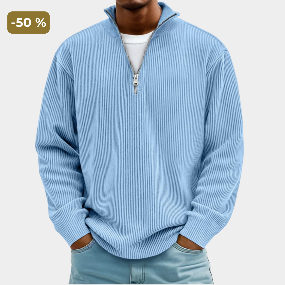 Maglione uomo mezza zip strutturato elegante e confortevole
