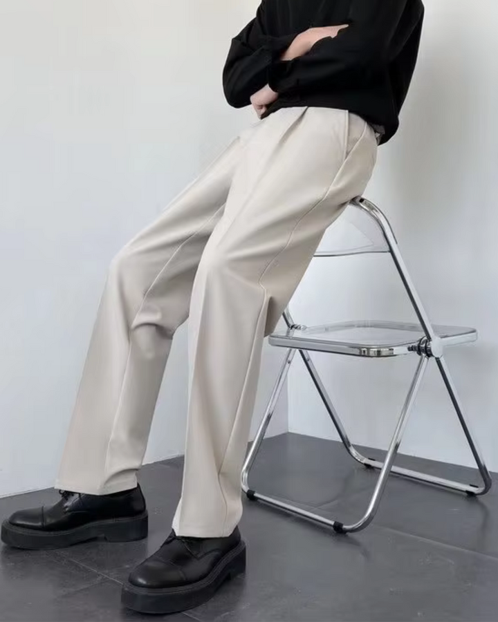 Pantaloni uomo eleganti a gamba larga comodi e moderni