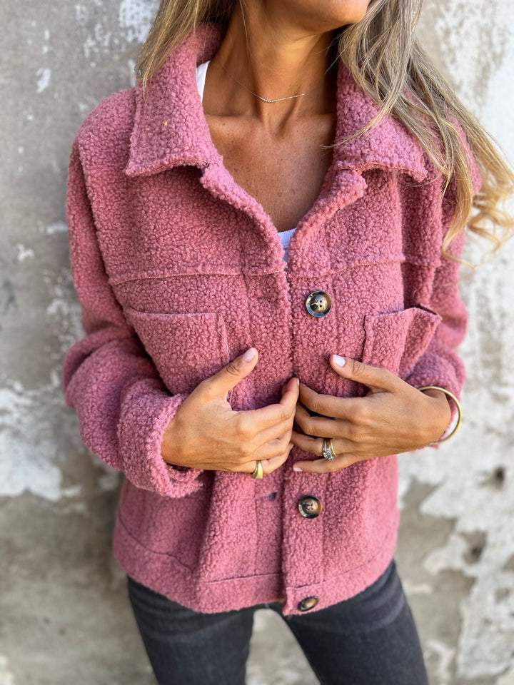 Giacca donna corta elegante e calda con bottoni