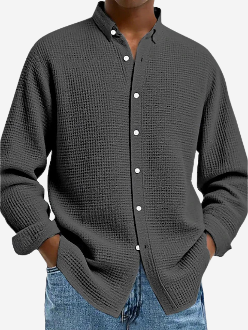 Camicia elegante texturizzata leggera e raffinata per uomo
