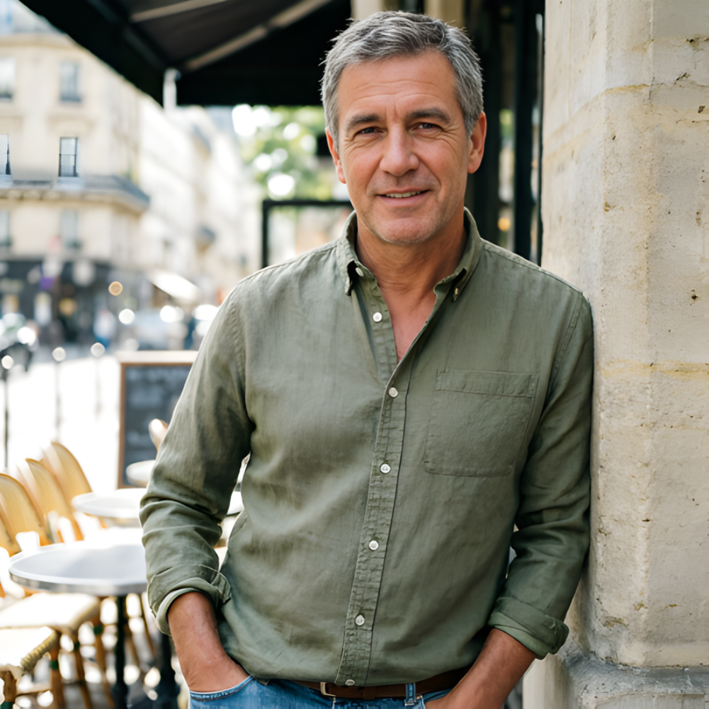 Camicia casual elegante traspirante e versatile per uomo