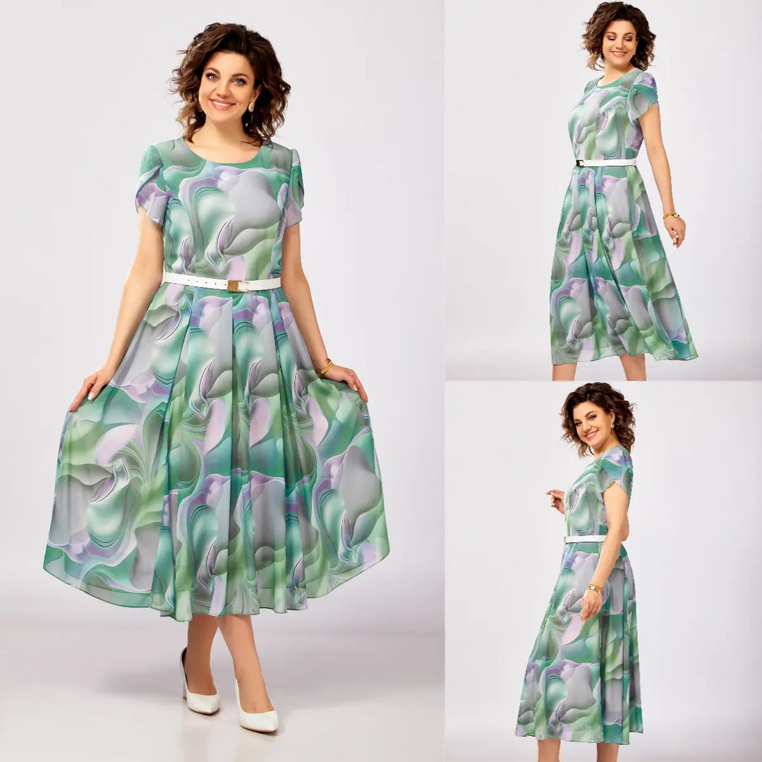 🥰【S-5XL】Nowa i elegancka, wysokiej jakości sukienka z szyfonu