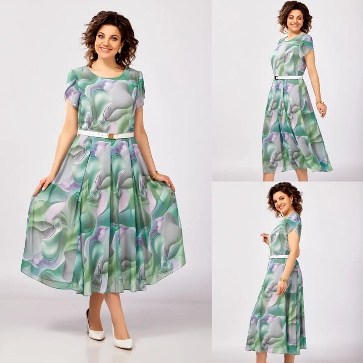 🥰【S-5XL】Nowa i elegancka, wysokiej jakości sukienka z szyfonu