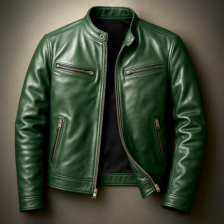 Giacca in pelle uomo vintage elegante e raffinata