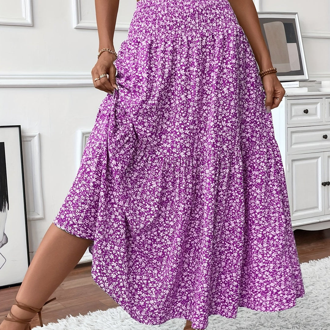 Gonna floreale elegante e fluida per donna