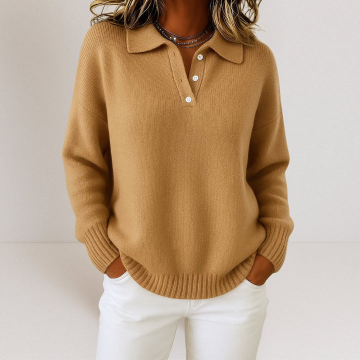 Maglione donna morbido con colletto zip elegante e confortevole