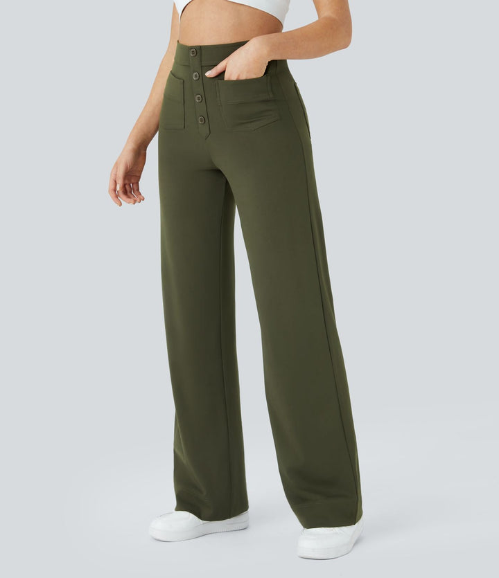 Pantaloni donna eleganti e comodi a vita alta casual