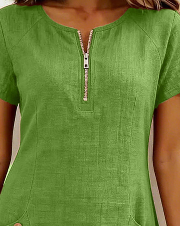 Abito donna in cotone e lino elegante e leggero