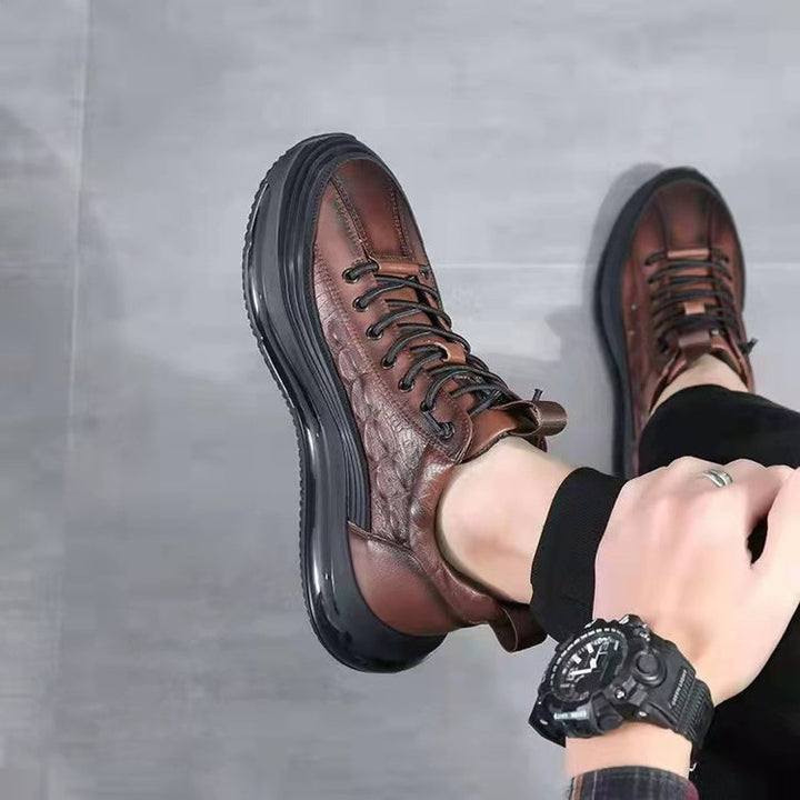 Scarpe casual in pelle con suola ammortizzata per uomo