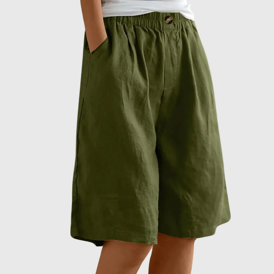 Short donna elegante e leggero con vita elasticizzata