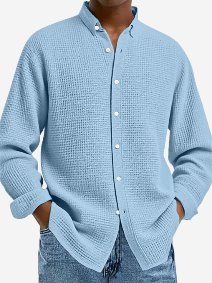 Camicia elegante texturizzata leggera e raffinata per uomo