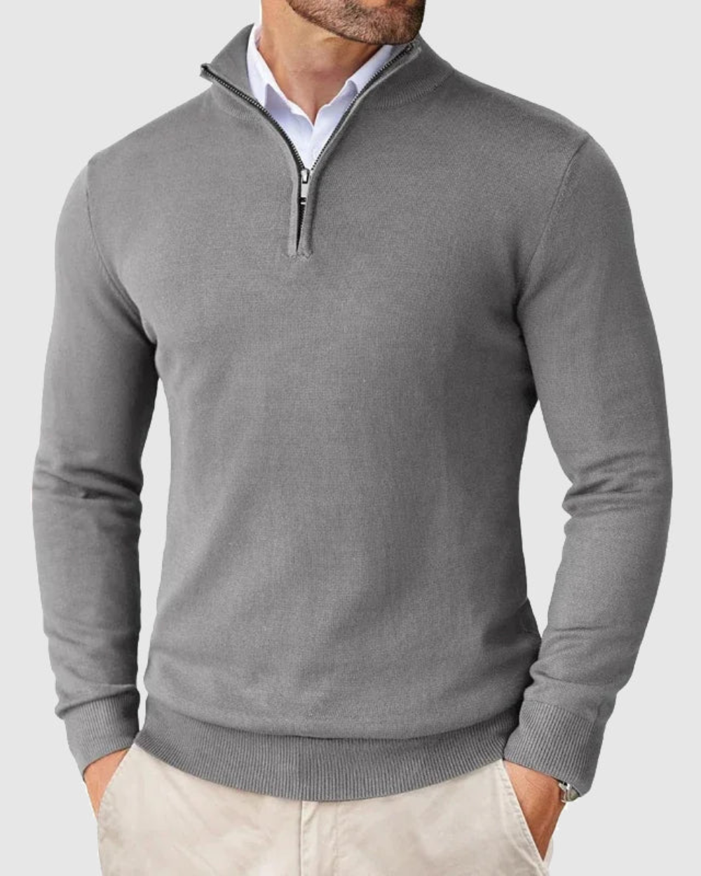 Maglione con zip elegante e strutturato per uomo