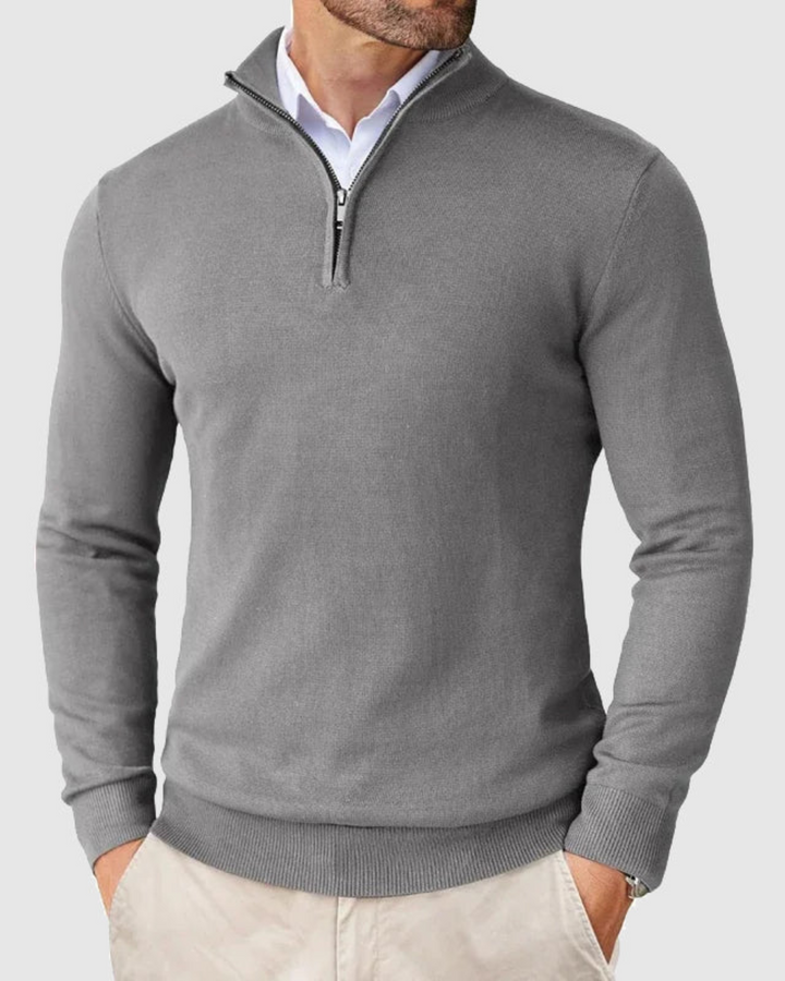 Maglione con zip elegante e strutturato per uomo