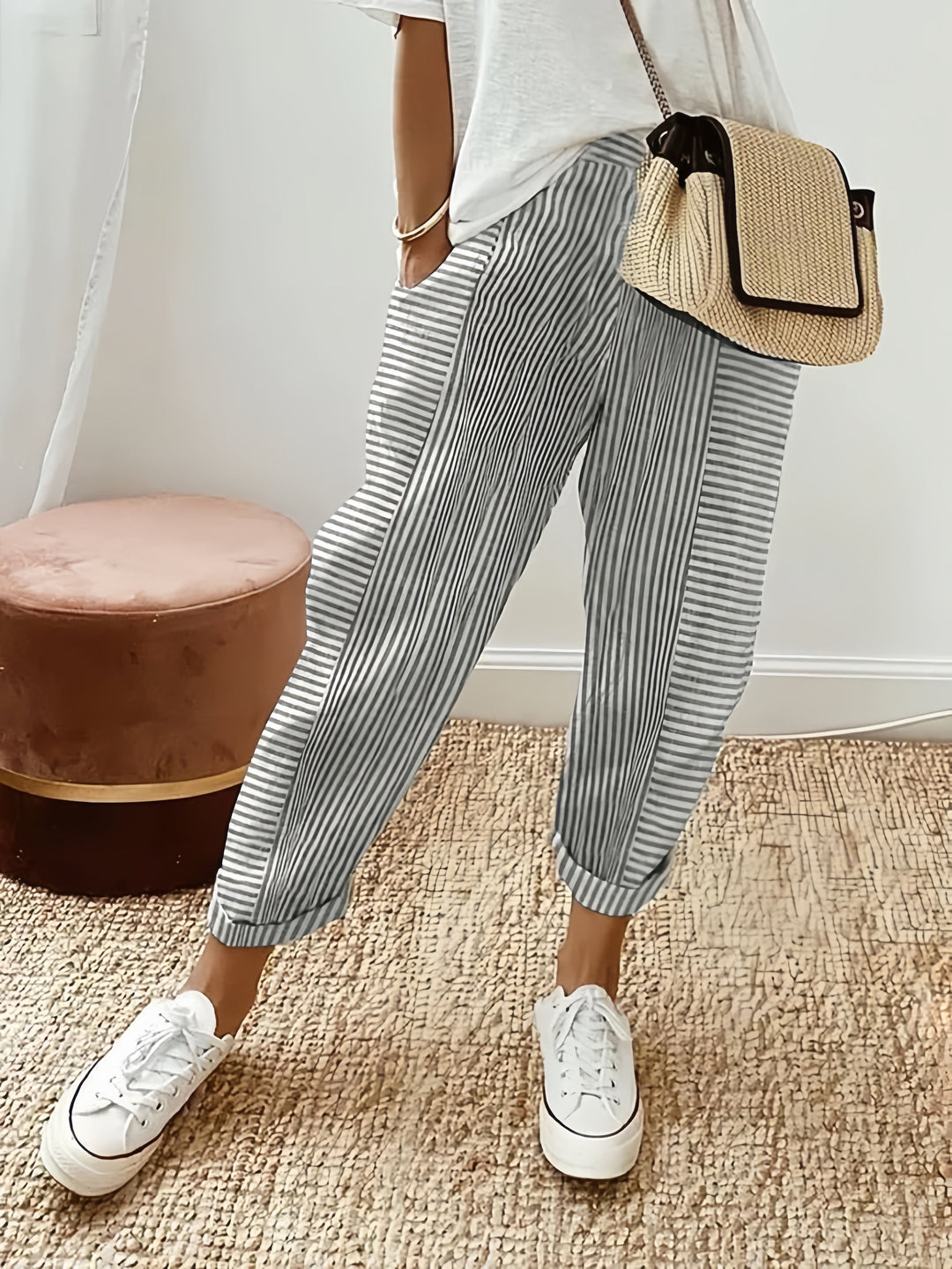 Pantaloni a righe eleganti e confortevoli per donna
