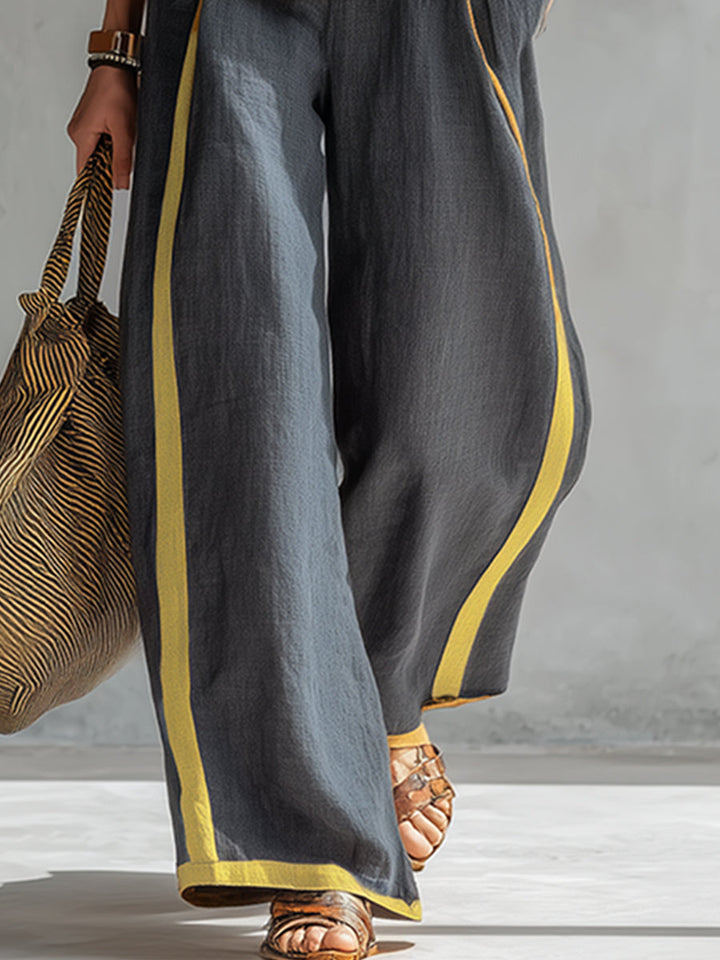 Completo donna due pezzi in cotone e lino elegante e leggero