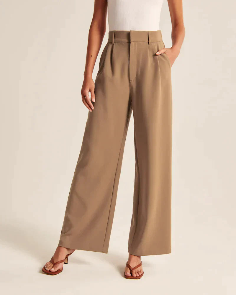 Pantaloni donna eleganti a gamba larga leggeri e confortevoli
