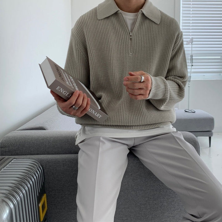 Maglione uomo con zip elegante e confortevole moderno