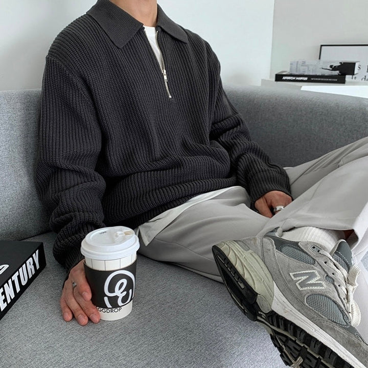 Maglione uomo con zip elegante e confortevole moderno