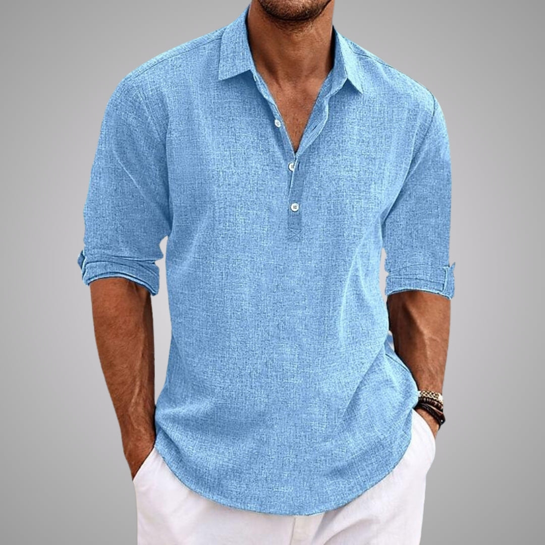 Camicia in lino uomo leggera elegante estiva