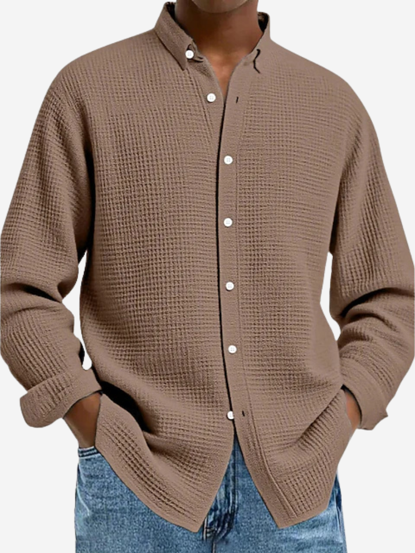 Camicia elegante texturizzata leggera e raffinata per uomo