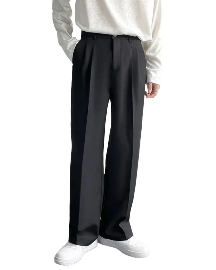 Pantaloni uomo eleganti a gamba larga comodi e moderni