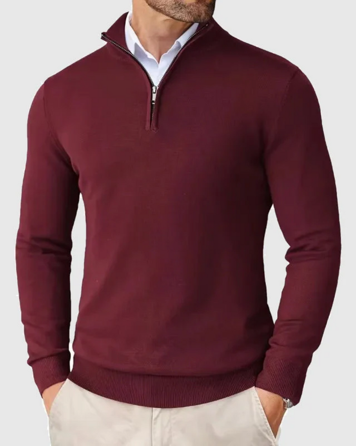 Maglione con zip elegante e strutturato per uomo