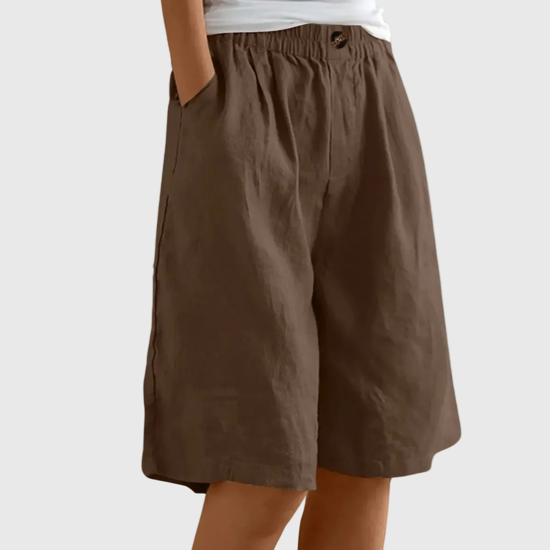 Short donna elegante e leggero con vita elasticizzata
