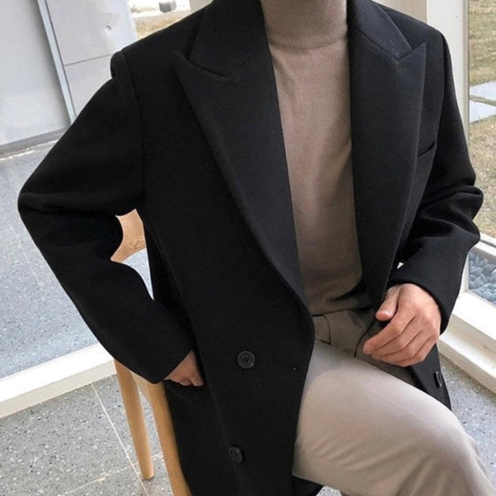 Cappotto uomo elegante doppiopetto in lana strutturato
