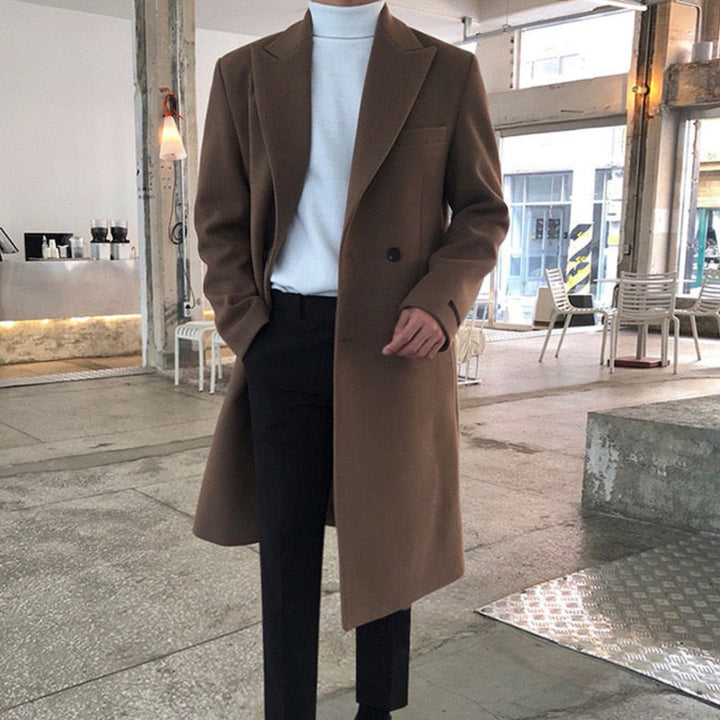 Cappotto uomo elegante doppiopetto in lana strutturato
