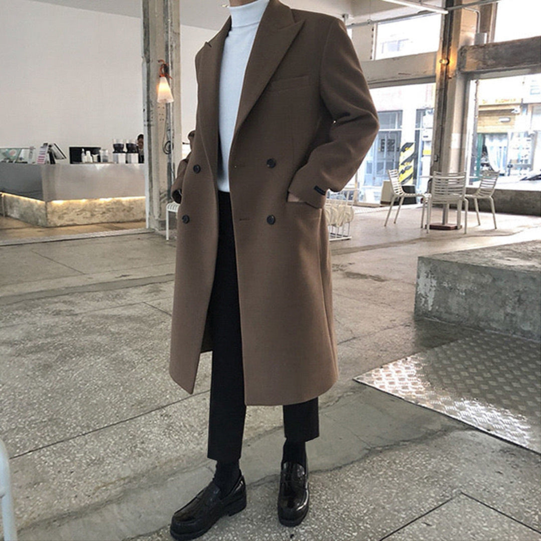 Cappotto uomo elegante doppiopetto in lana strutturato