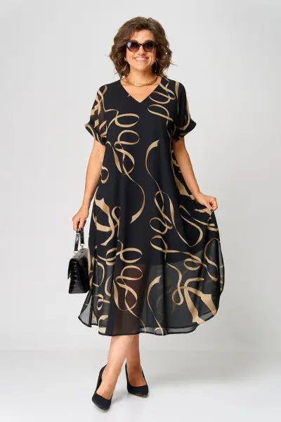 Abito midi fluido da donna elegante e confortevole