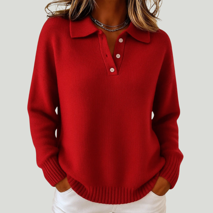 Maglione donna morbido con colletto zip elegante e confortevole