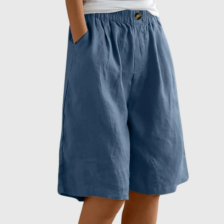 Short donna elegante e leggero con vita elasticizzata