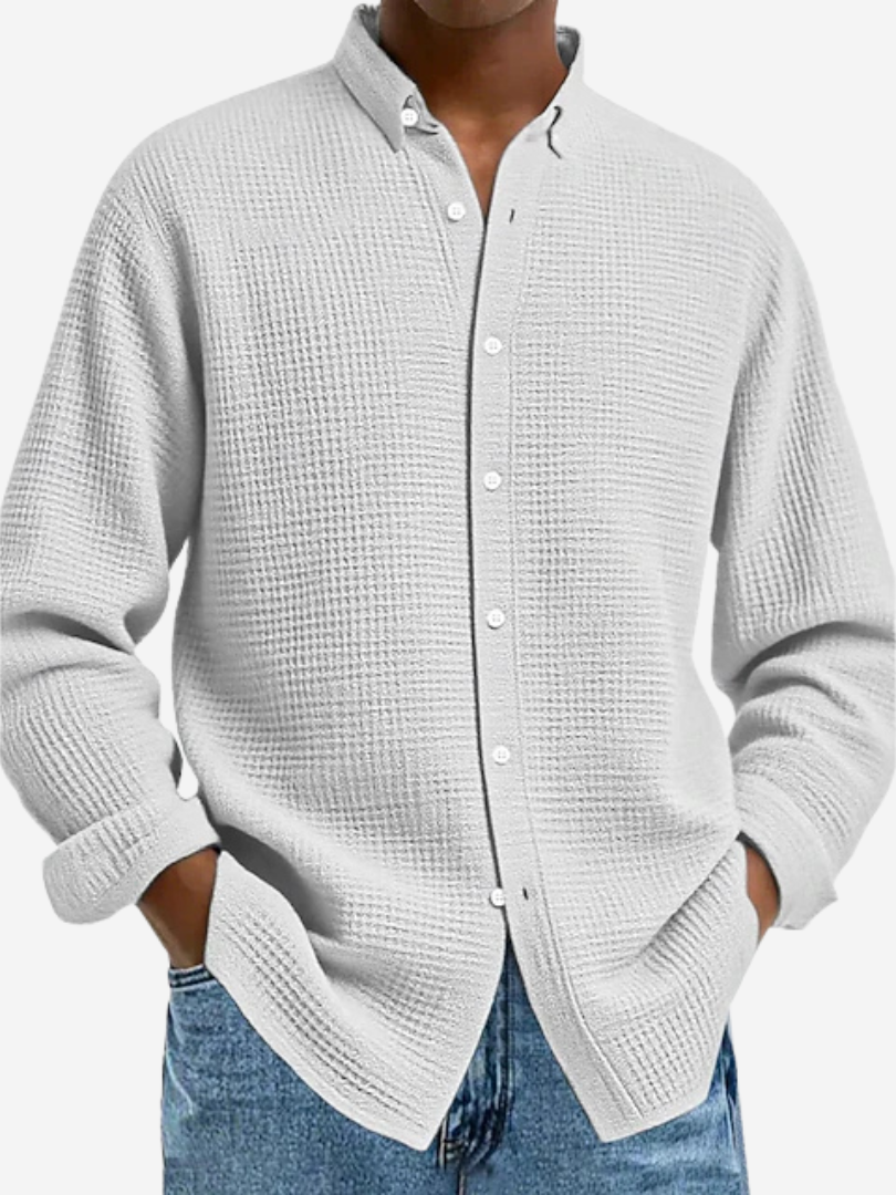 Camicia elegante texturizzata leggera e raffinata per uomo