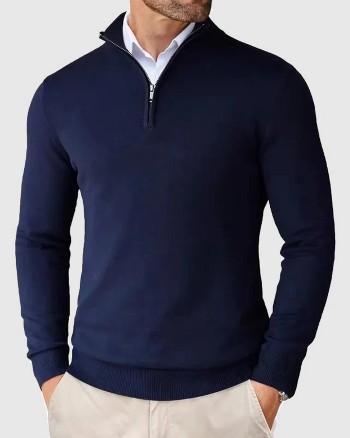 Maglione con zip elegante e strutturato per uomo